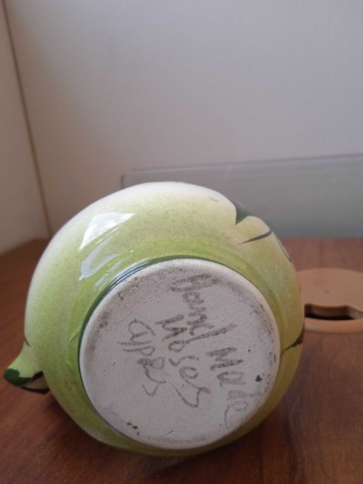 Hand made керамичен свещник ръчно рисуван