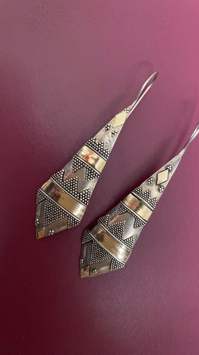 Сребърно златни обици накити