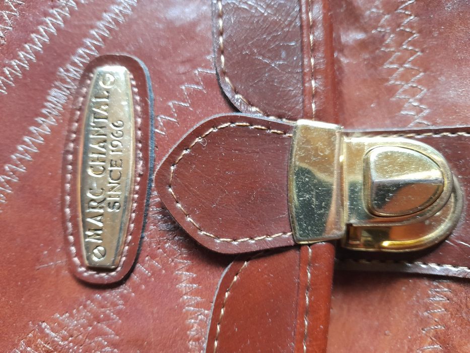 Poseta dama, de piele naturala maro Marc Chantal, toarta si curea umar