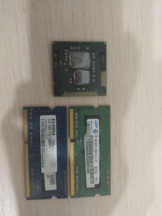 Продам ОЗУ и процессор для ноута.