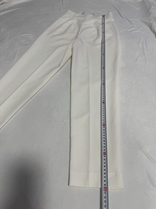 Pantaloni conici eleganti talie inalta cu pliuri albi Zara marimea  S