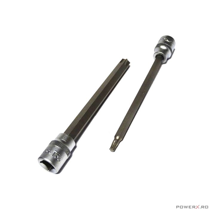 Trusa torx, biti, lungi 140 mm, 10 piese, 3/8" T10-T55, Satra