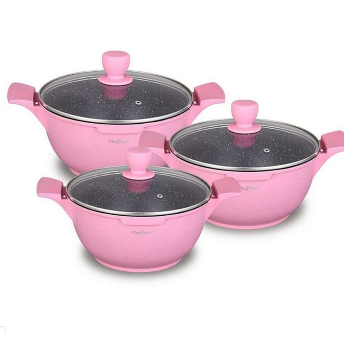 Комплект от 3 тенджери Cheffinger с мраморно покритие 20/24/28 см