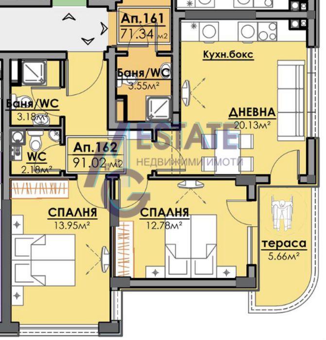 Тристаен апартамент в кв.Азимут, гр. Бургас