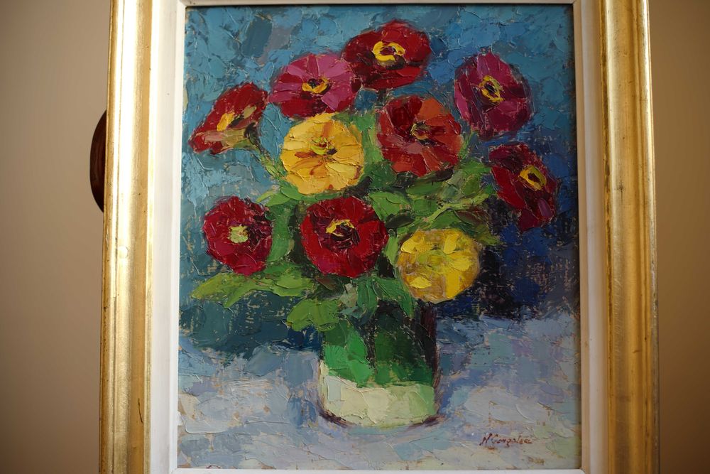 Tablou original N. Gangolea 38,5 x 33 cm ulei pe pânză