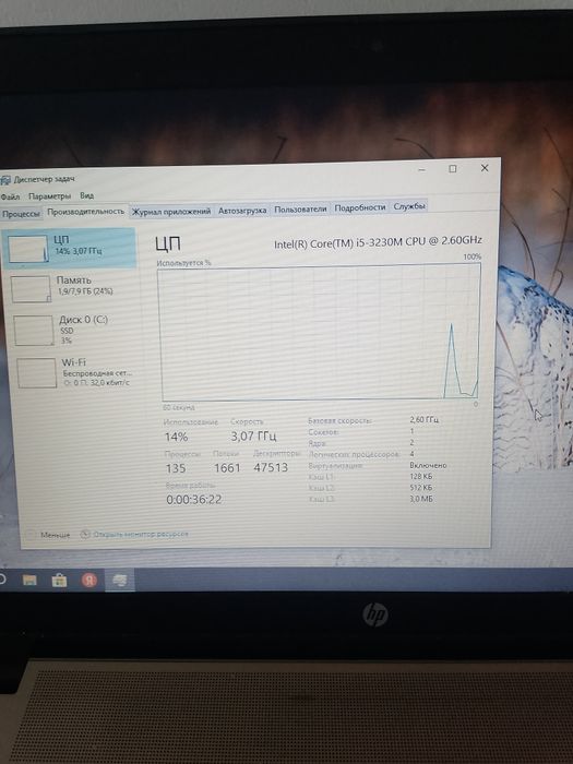Ноутбук i5 3gen 8 ссд250