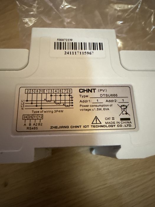 CHINT DTSU666 Contor Energie Trifazat Smart Meter Modbus RS485 3x230/400V 80A MID Open Box Sistem Fotovoltaic