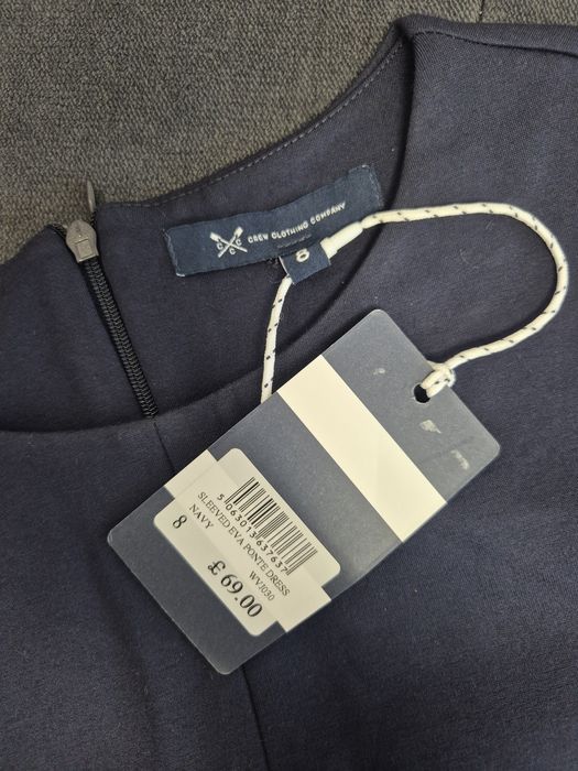 Рокля с дълъг ръкав, синя, марка CREW CLOTHING COMPANY