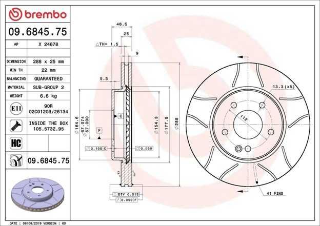 Vand set complet BREMBO XTRA  de discuri si placute fata noi, in cutie, pentru Mercedes SLK (r17), C-Class (W202), CLK (c208), E Class (w210)