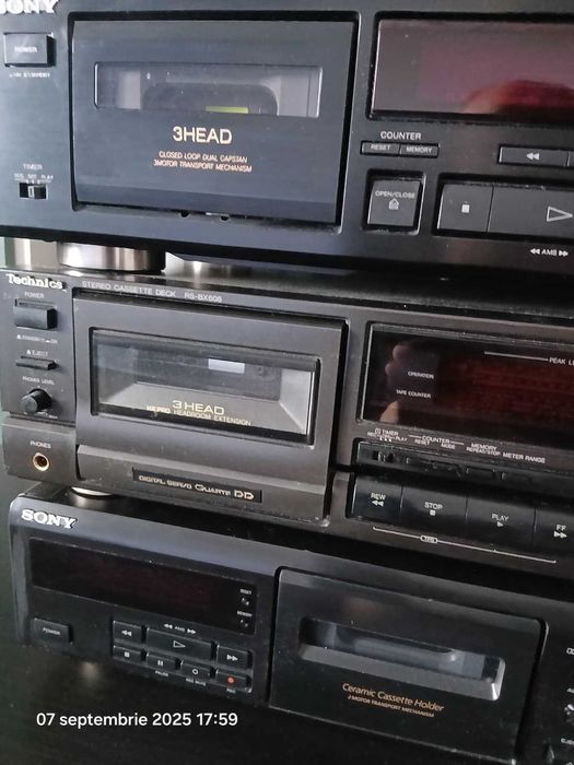 Pachet casetofon deck 3 head TECHNICS RS BX606 plus SONY TC KE300