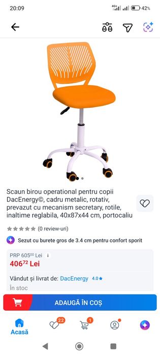 Scaun birou copii