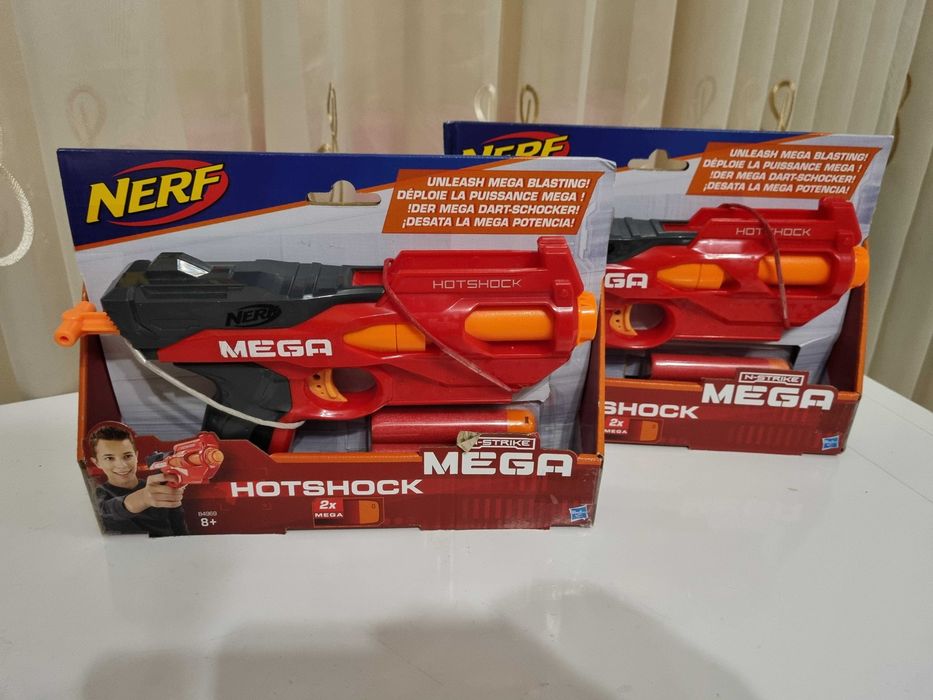 Pistol de jucarie Nerf Mega N-Strike Hotshock, 2 bucati.