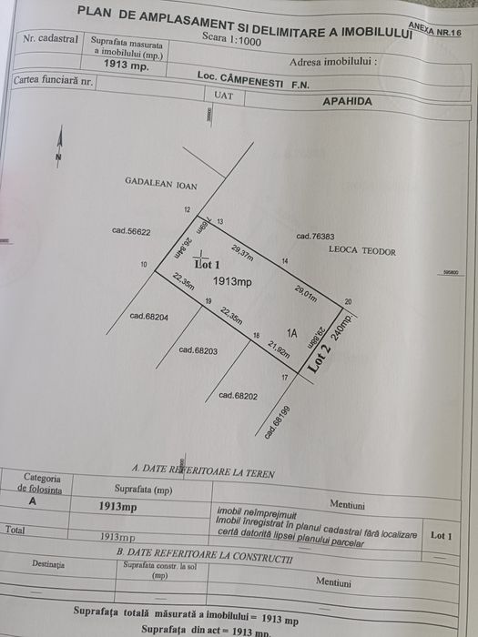 Se vinde teren in campenesti