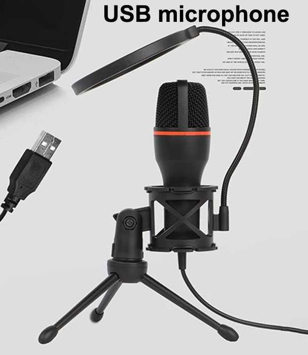 Microfon RGB Condensator pentru Podcast Studio