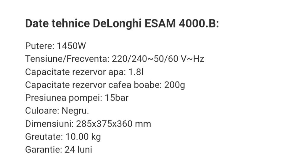 Espresor DeLonghi Magnifica