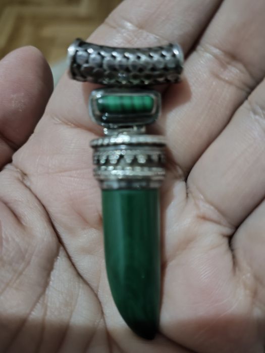 Кулон серебро с малахитом