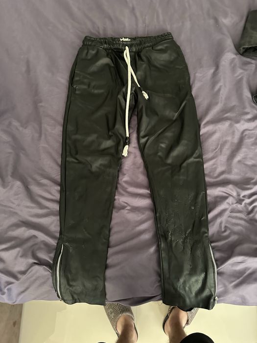 Pantaloni de piele young rich white