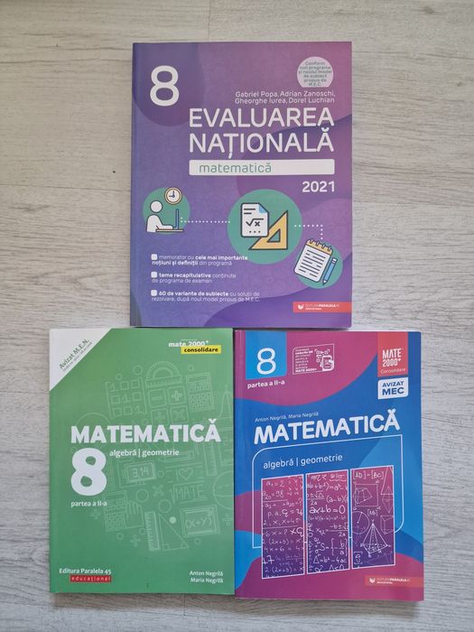 Pachet Culegeri Matematică Clasa 8 & Evaluarea Națională (Paralela 45)