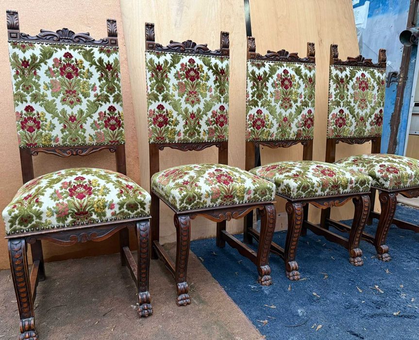 8 buc Scaun Vintage din Lemn Stil Neo Baroc; Scaun solid