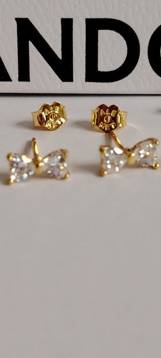 Cercei Noi Pandora Moments Fundiță Silver Gold Ale Met