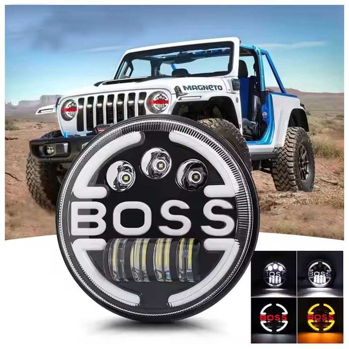 НОВ МОДЕЛ BOSS 200W 7 Инчови Диодни Фарове за Lada Niva Jeep Wrangler