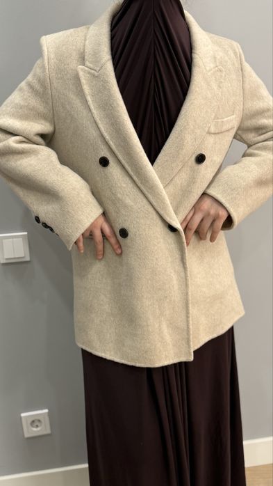 Шерстяной пиджак-пальто