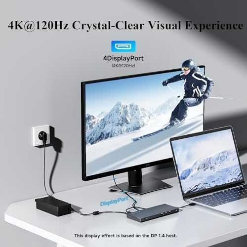Нова 12 в 1 USB-C докинг станция 100W тройна 4K дисплей поддръжка Хъб