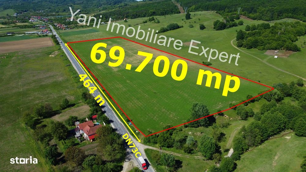 Teren de vânzare în comuna Tigveni, județ Argeș ( 69.700 mp )