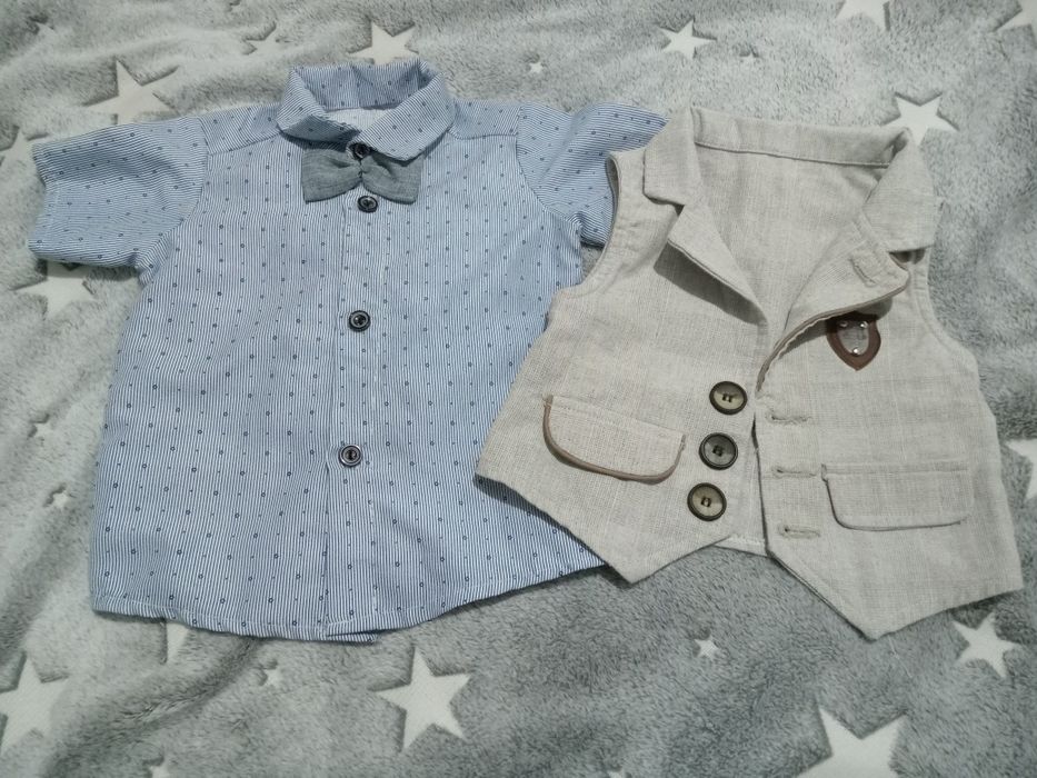 2 рубашки и жилетка до года