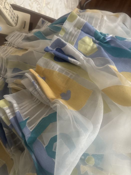 Тюль с льняным рисунком