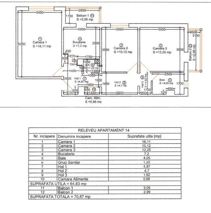 Apartament 3 camere, Decomandat, zona Soarelui