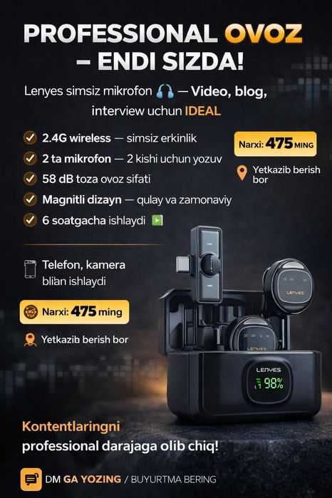 Yengi mikrafon 2ta qoldi!!!