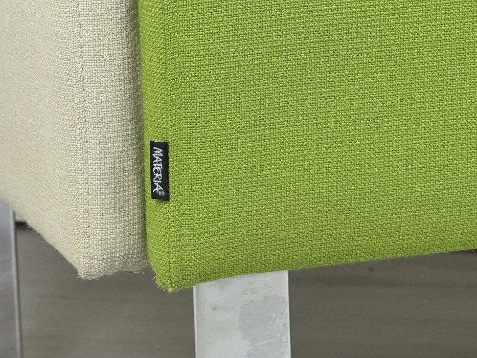 Стол Materia Cabin, платнена тапицерия, сив/зелен, обзавеждане