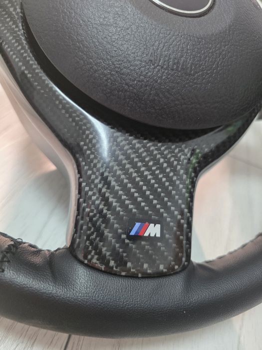 Volan BMW E46 M Original + Trim schimbător Carbon Real