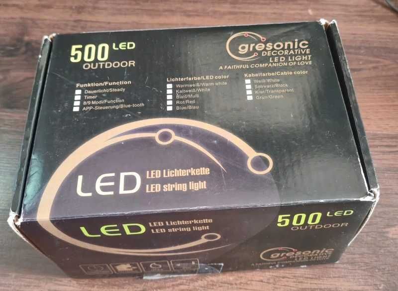 Instalație craciun 500 LED uri, 11 metri, Interior/Exterior