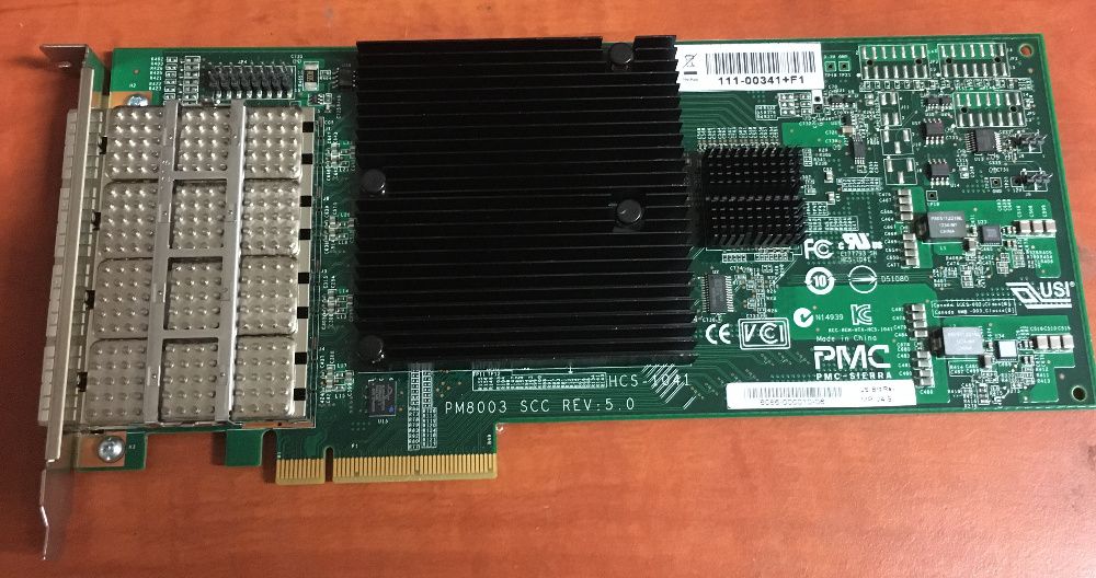 Placa retea fibra PCIE network card fiber HBA 4x6GB IBM NETAPP QSFP FO