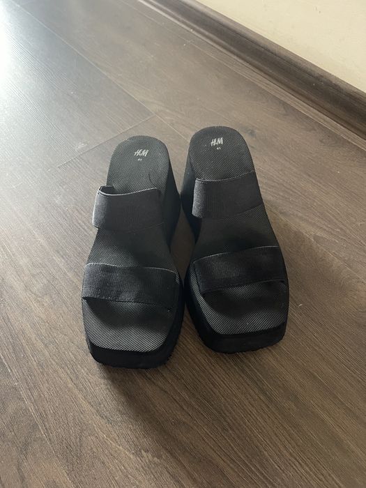 Дамски гумени чехли на платформа, чехли на платформа H&M