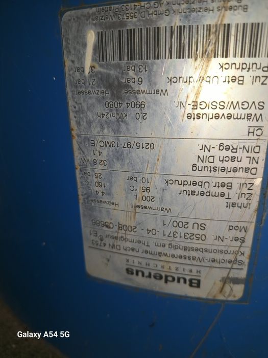 Boiler Buderus 200 litri