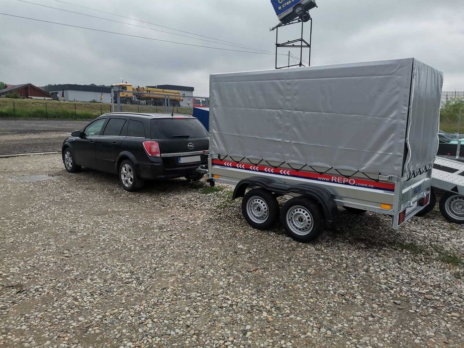 Remorca noua REPO 750kg doua axe , cu obloane basculabila