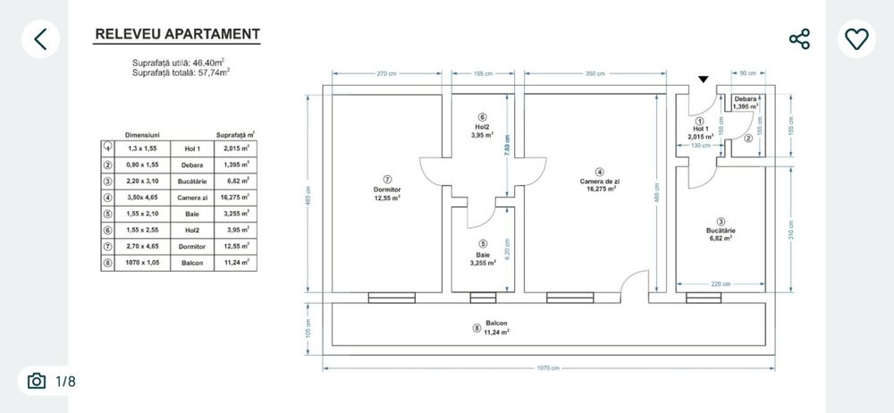 Apartament 2 camere etaj 1, Garofiței
