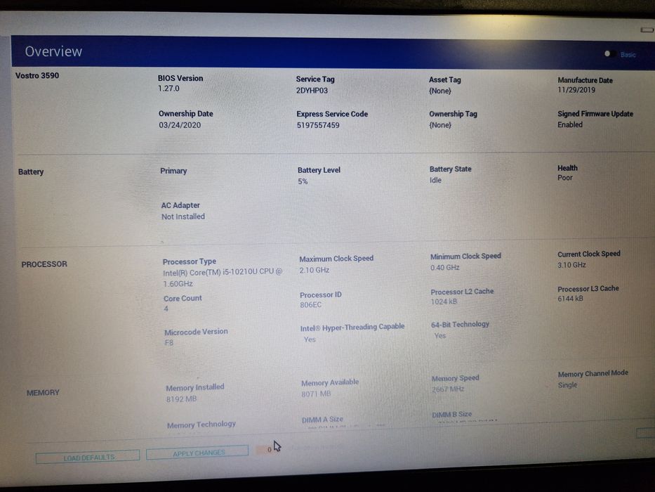 Dell i5 10th 8/120gb Radeon 2Gb Amanet Lazar Crangasi 40137