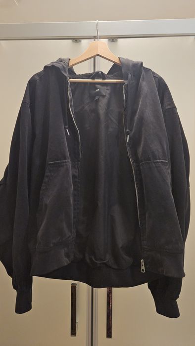 Черно бомбър яке (bomber jacket) тип работнически стил