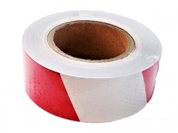 Banda reflectorizanta tip fagure alba/rosie 5cm x 25m