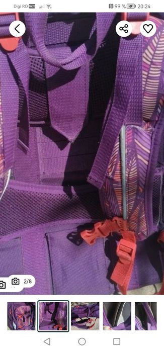 Ghiozdan ergonomic de școală, unisex, cu 3 compartimente. 
Purtat 1 an