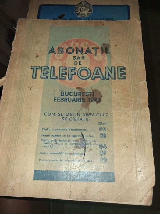 Carte telefon veche 1943