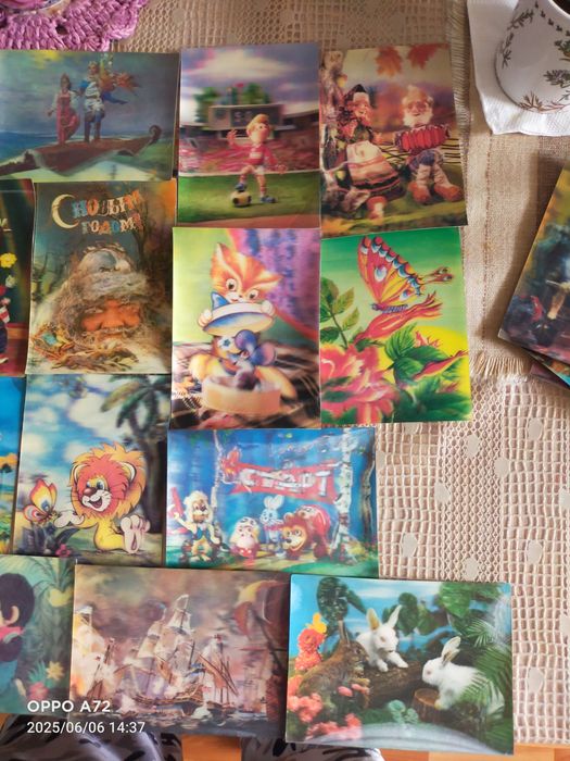 Продам стерео открытки советского времени, переливные.