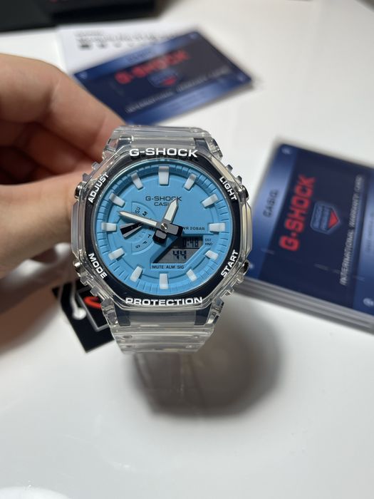 Ceas Casio G-Shock GA-2100BM-7A2 „CasiOak” - Transparent / Cadran Albastru