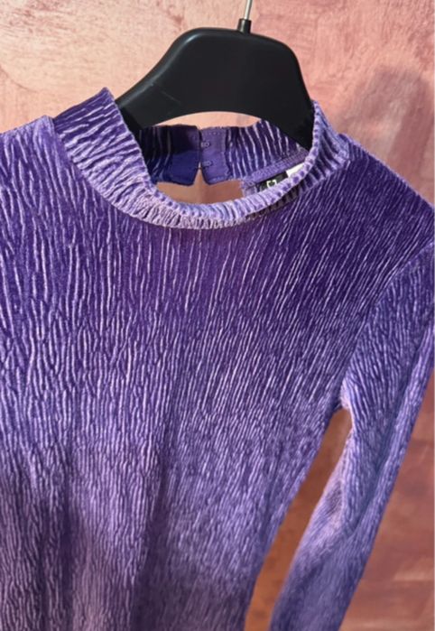 Rochie de revelion, eleganta, cu spatele gol, mov, H&M, XXS