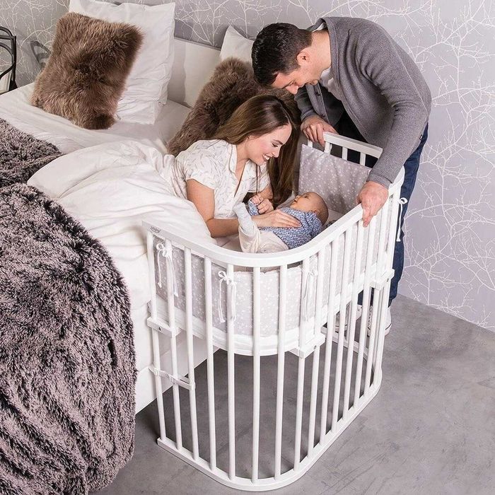 Бебешки кош за спане, странична бебешка кошара, предпазна преграда за