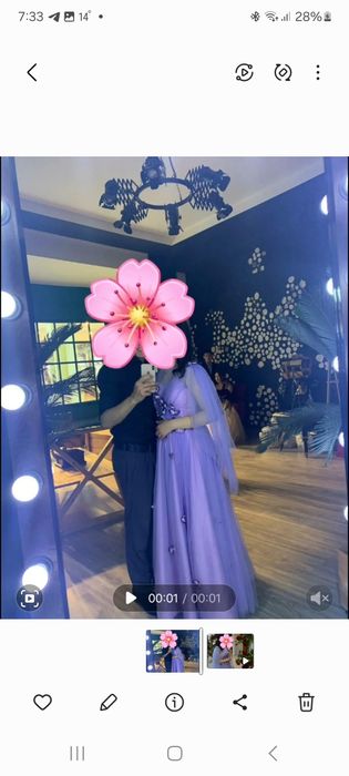 Вечернее платье очень нежное,сиреневого цвета для девушки